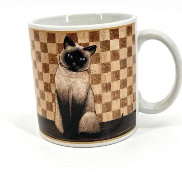 VTG 2004 Country Kitties Set/2 Coffee Mug Dessert Plate Siamese Cat DC Brown Co. - Picture 4 of 9